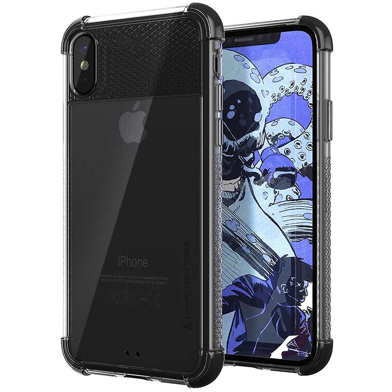 mobiletech-iPhone-X-Slim-Clear-Case-Ghostek-Covert-2-Series-Ultra-Thin-Shockproof-Protection-Black